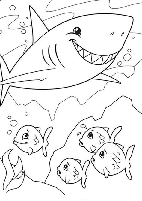 Free  Easy To Print Shark Coloring Pages - Tulamama Worksheet Coloring, Shark Craft, Crayola Coloring Pages, Fish Coloring Page, Shark Coloring Pages, Cute Shark, Shark Party, Shark Week, Kids Coloring