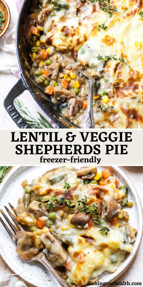 Freezer Meals Vegetarian, Shepherds Pie Recipe Healthy, Vegetarian Shepherds Pie, Vegetarian Freezer Meals, Vegetarian Casserole, Course Ideas, Lentil Dishes, Shepherds Pie Recipe, Drink Inspiration