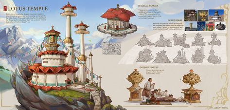 ArtStation - ArtCenter Entertainment Design Concept Portfolio - Fall 2023 (Story 1) Artbook Design, Concept Artist Portfolio, Tibetan Culture, Lotus Temple, Environment Painting, 포트폴리오 레이아웃, Portfolio Examples, Entertainment Design, Concept Art Character