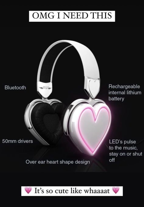 Funky Headphones, Heart Shaped Headphones, Heart Headphones, Led Headphones, Big Headphones, Hearts Girl, Beige Aesthetic, Curvy Girl Outfits, Sound Proofing