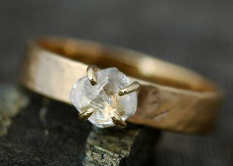 Diamond Ring Organic, Raw Stone Engagement Rings Classy, Raw Diamond Rings Engagement, Raw Exposed Stone Rings, Raw Diamond Ring Vintage, Diamond Wedding Ring Raw, Luxury Hand Forged Diamond Ring, Recycle Engagement Ring, Rustic Handmade Rings