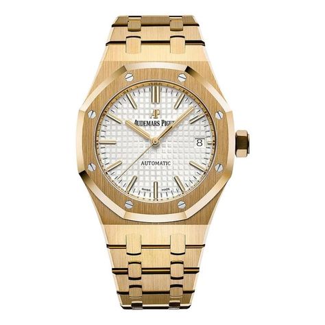 Audemars Piguet Royal Oak 15450ba.oo.1256ba.01, Silver Dial Audemars Piguet Gold, Mens Watches Popular, White Watch, Audemars Piguet Royal Oak, Royal Oak, Gold Case, Beautiful Watches, Luxury Watches For Men, Audemars Piguet