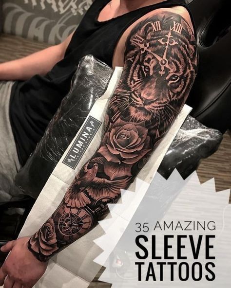 Amazing Sleeve Tattoos, Infected Tattoo, Sleeve Tattoos For Men, Full Hand Tattoo, Animal Sleeve Tattoo, Full Sleeve Tattoo Design, Men Tattoos Arm Sleeve, Full Arm Tattoos, Men Tattoos