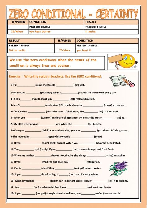 Zero Conditional ficha interactiva y descargable. Puedes hacer los ejercicios online o descargar la ficha como pdf. Comparatives Worksheet, English Colours, Place Worksheet, Zero Conditional, Colors Worksheet, Food Worksheet, Pronouns Worksheet, Animals Worksheet, Verbs Worksheet