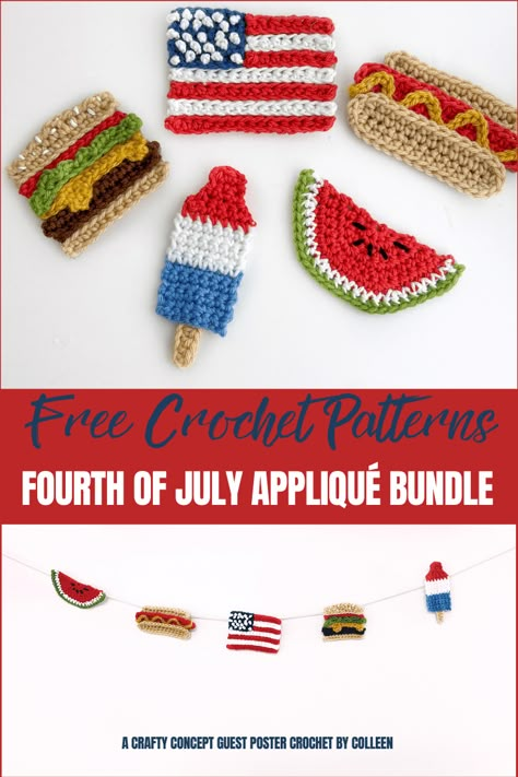 Easy Crochet Butterfly, Crochet Earring Patterns, Crochet 4th Of July, Free Crochet Bunny, 4th Of July Crochet, Applique Patterns Free, Crochet Applique Patterns, Crochet Appliqué, Crochet Applique Patterns Free