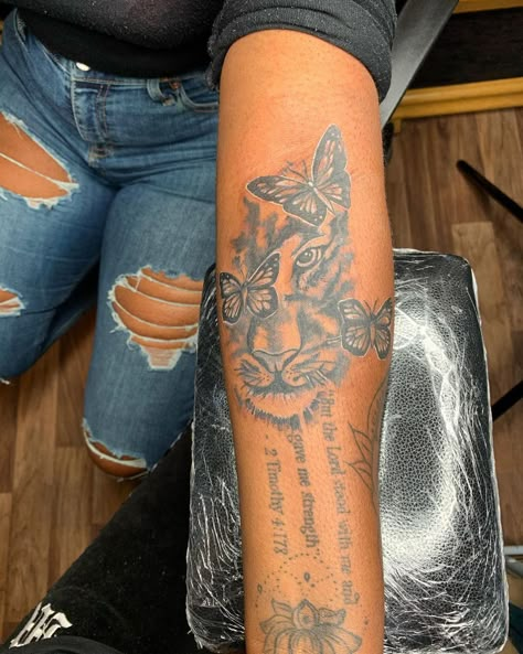 Christian Tattoos For Women, Butterfly Sleeve Tattoo, Animal Tattoos For Women, Lower Arm Tattoos, Birthday Outfit For Teens, Koi Tattoo Design, Quarter Sleeve Tattoos, Lion Tattoo Sleeves, Girl Arm Tattoos