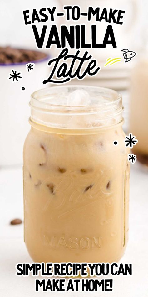 Iced Vanilla Latte Recipe, Vanilla Latte Recipe, Vanilla Iced Coffee Recipe, Iced Latte Recipe, Homemade Coffee Drinks, Cappuccino Recipe, Vanilla Iced Coffee, Tea Latte Recipe, Making Cold Brew Coffee