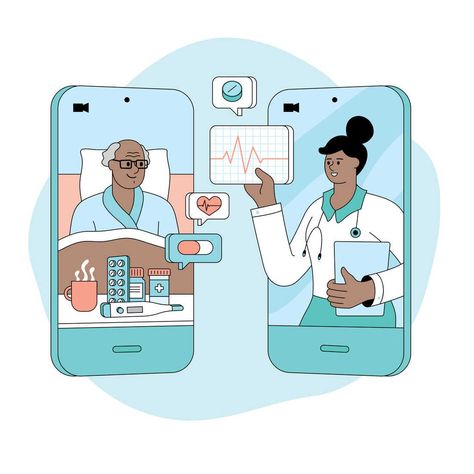 Telehealth is OK, patients say, but most prefer in-person appointments : Shots - Health News : NPR from @NPR Physiotherapy Illustration, Health Care Illustration, Medications Nursing, Remedy For Sinus Congestion, Healthcare Ads, Home Remedies For Sinus, Medical Posters, Linkedin Background, Health Disease