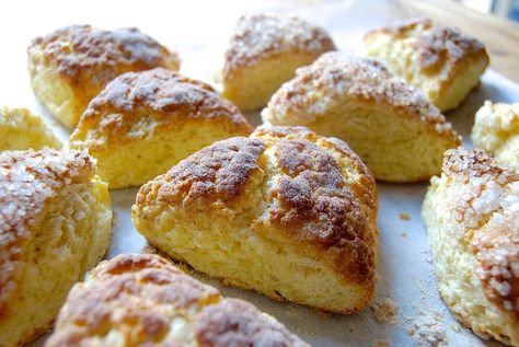 Freeze and bake scones | King Arthur Baking: Q. We run a bed and breakfast, and often need to have fresh baked goods ready very early in the morning. Is there some way we can freeze prepared recipes to bake first thing? – Mary Ann and Jim Guertin, Lake George, NY A: Freeze and bake scones! If there's one thing we're absolutely devoted to here at King Arthur Flour, it's solving your baking challenges. Our bakers are ready to help you every day via our baker's hotline, live chat, and email. Foodsaver Recipes, Freezer Ideas, Lemon Scones, Recipes To Bake, King Arthur Baking, Pumpkin Scones, Warm Breakfast, Lake George Ny, King Arthur Flour