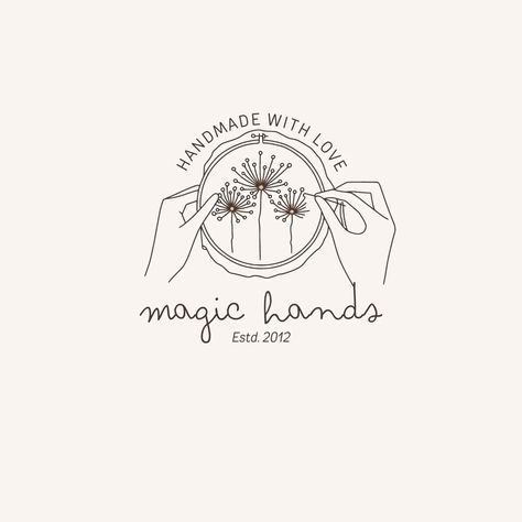 Line Art Hands And Floral Embroidery Logo - Templates by Canva #hospital #nameideas #Pancakes #man #spotify #instagramcanva Aari Logo Design, Handmade Logo Ideas, Embroidery Logo Design Ideas, Embroidery Logo Design, Line Art Hands, Sewing Business Logo, Handmade Logo Design, Sewing Logo Design, Create A Business Logo