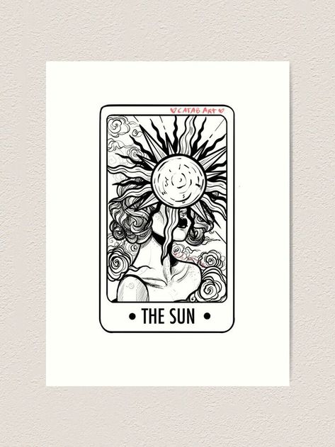 Sun And Moon Tarot, Survivor Tattoo, The Sun Tarot Card, Sun Drawing, Tarot Card Tattoo, Tarot Tattoo, The Sun Tarot, The Moon Tarot, Demon Tattoo