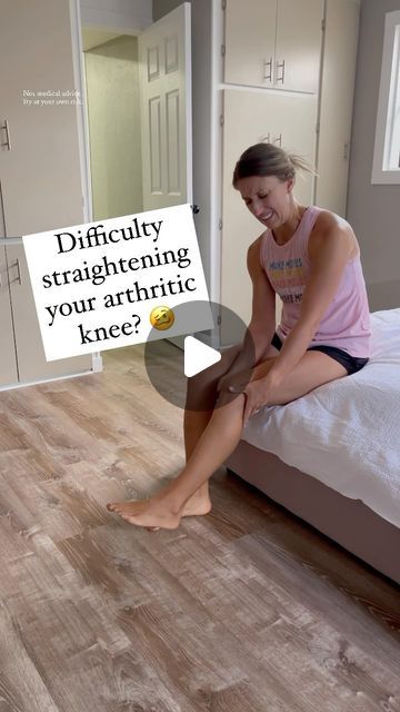 Alyssa Kuhn DPT | Osteoarthritis Expert on Instagram: "Getting your knee to straighten 🦵🏽

If your knee does not straighten fully, it can lead to limping when walking as one leg is technically shorter than the other. It can also lead to difficulty using your thigh muscles optimally which can make stair climbing harder ☝🏽

While loss of mobility can be a common sign of osteoarthritis- it can be improved upon ✅

Here are two variations to help get your knee straighter. But remember- DON’T force it ⚠️

Use your thigh muscles to help straighten your knee. With more repetitions you may find you start to unlock more mobility 📶

Elevating your heel allows gravity to play a part as well. Only try for a short period of time at first as it may not be the most comfortable as the muscles in the ba Muscles In The Back, Alyssa Kuhn, Stair Climbing, Thigh Muscles, Knee Replacement, Balance Exercises, Best Exercises, Low Impact Workout, Knee Pain