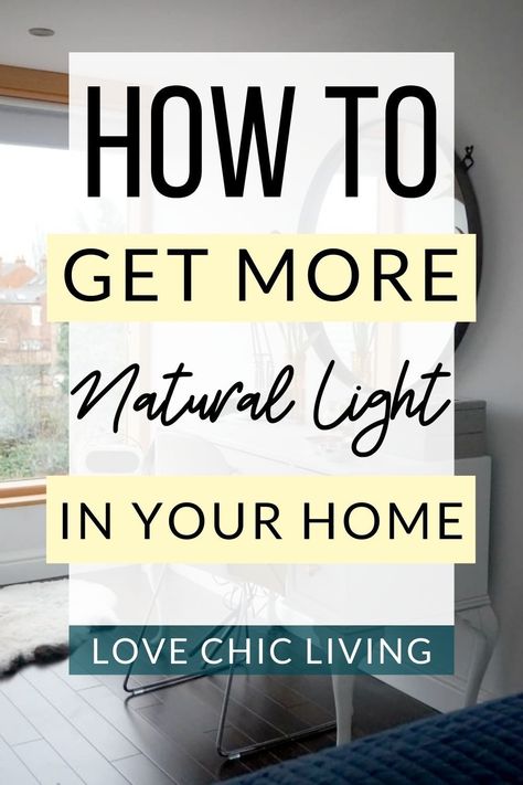 How to bring more natural light into your home. Make you home a brighter, more inviting space with these quick tips for adding more natural light to your home | Brighter Home Ideas | How To Make House Brighter, How To Increase Light In A Room, Bring More Light Into Room, How To Increase Natural Light In Home, More Light In House, How To Make Your Room Brighter, How To Bring More Light Into A Room, How To Create Natural Light In A Room, Increase Natural Light In Home