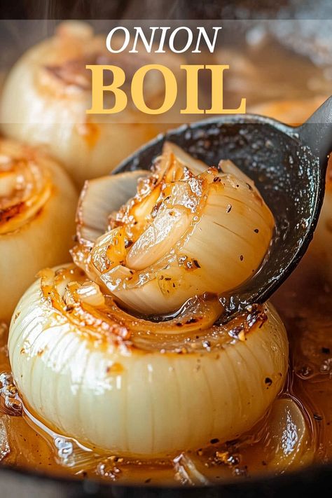 This Onion Boil recipe is a delicious and simple way to enjoy flavorful onions. Perfect for barbecues or family dinners, this easy dish combines tasty spices and fresh onions for a mouthwatering side. Try serving it with meats or as a vegetarian option! Ideal for dinner ideas and summer grilling. How To Use Up Onions, Grilled Onions In Foil, Onion Boil Air Fryer, Whole Onion Recipes, Viral Onion Boil, Pearl Onion Blooming Onion, Steakhouse Onions, Onion Boil Recipe, Baked Onions Whole