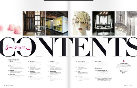 Love the layouts - hate the fonts Contents Page Ideas, Magazine Topics Ideas, Elegant Magazine Layout, Magazine Table Of Contents Design, Magazine Contents Page Design, Table Of Contents Design Layout Creative, Table Of Contents Design Layout, Vogue Layout, Table Of Contents Magazine