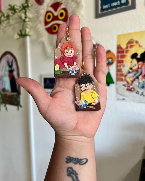 Anime Clay Earrings, Air Clay Earrings, Anime Clay, Air Clay, Anime Earrings, Clay Pendants, Kawaii Doll, Book Show, Dry Clay