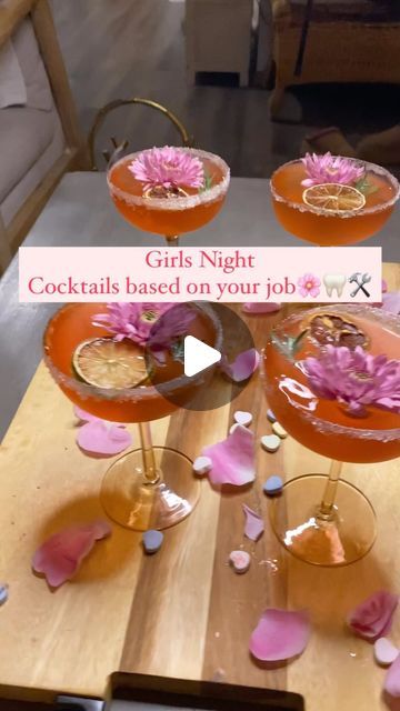 Madison Olson on Instagram: "THE BEST GIRLS NIGHT - Cocktail based on your job #girlsnightin #girlsnight #cocktailbasedonyourjob" Girls Night Cocktails, Hosting Ideas, Cocktail Theme, Girls Night Party, February 1, Night Party, Winter Solstice, Dinner Parties, Mean Girls