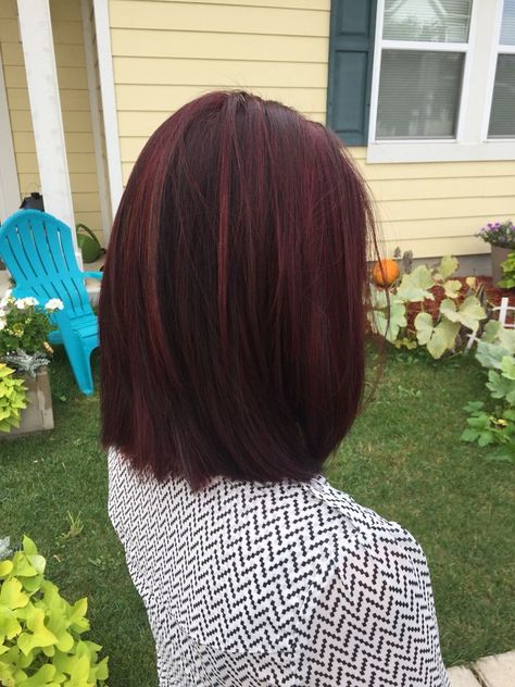 Fall Hair. Mahogany violet red Hair by Amy Mahogany Red Hair, Hair Color Mahogany, Mahogany Hair, Dark Red Hair, Winter Hair Color, Haircut And Color, Hair Color And Cut, Red Hair Color, Winter Hairstyles