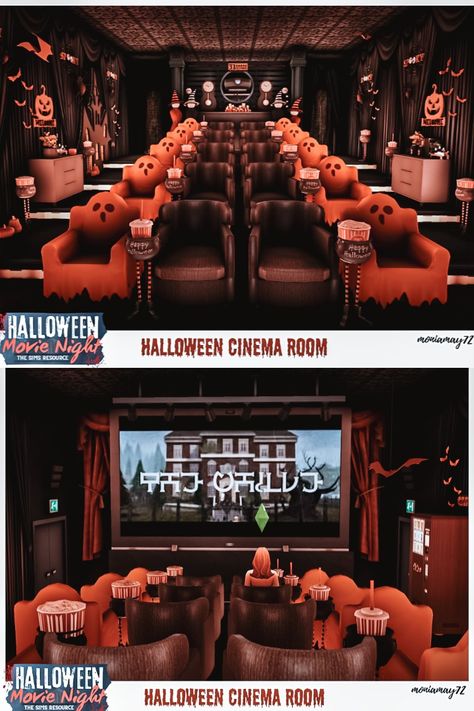 The Sims 4 Halloween Night Movie Cinema Room Custom Content. Download at @thesimsresource #ShowUsYourBuilds #thesims4 #Sims4 #sims4game #ts4house #ts4build #ts4builds #ts4nocc #ts4mm #simsbuilds #ts4 #sims4housebuild #sims4house #sims4home #sims5 #sims4build #simshousedesign #sims4cc #thesims4cc #ts4cc #thesims4housebuild . Download here: https://www.thesimsresource.com/downloads/1720477 Halloween Night Movie, Sims 4 Halloween, Halloween City, Night Movie, Sims 5, Movie Cinema, Sims House Design, Cinema Room, Sims 4 Build