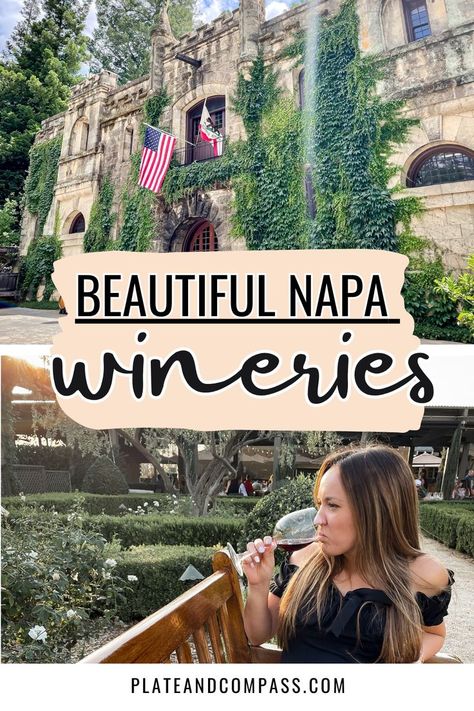 Beautiful Napa wineries with a view Napa Valley Itinerary, Beautiful Wineries, Napa Wine Tasting, Napa Valley Wine Tours, Napa Valley Vacation, Napa Vineyards, Napa Valley Wine Train, Napa Valley California, Napa Trip