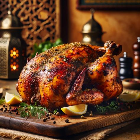 Cooking up Joy - Made with love: Ras El Hanout Roast Chicken Roasted Chicken Photography, Chicken Food Photography, Whole Chicken Recipes, Moroccan Spices, Hearty Chicken, Ras El Hanout, Chicken Piccata, Moroccan Food, Roast Chicken