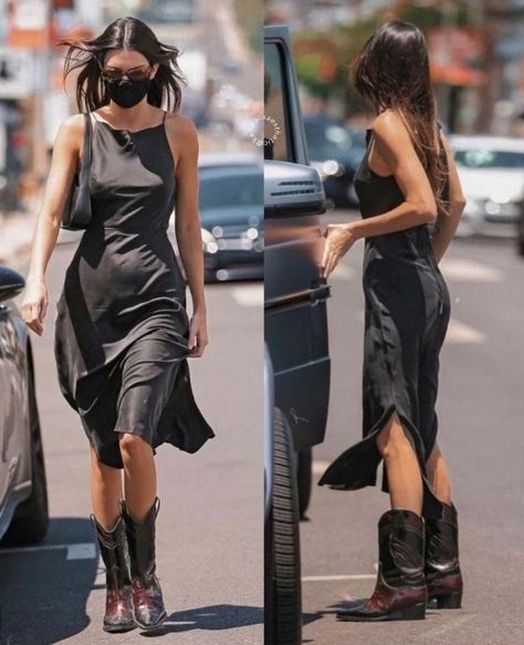 Motor Boots Outfit, Dresses And Boots, Rocker Aesthetic, Cowboy Boot Outfits, Outfit Botas, Italian Grand Prix, Nashville Outfits, Cowboy Outfits, Kendall Jenner Outfits