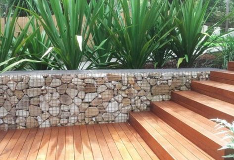 Gabion Retaining Wall, Gabion Fence, Garden Retaining Wall, Stone Wall Design, Gabion Wall, Landscaping Retaining Walls, Sloped Garden, Walled Garden, Perfect Garden