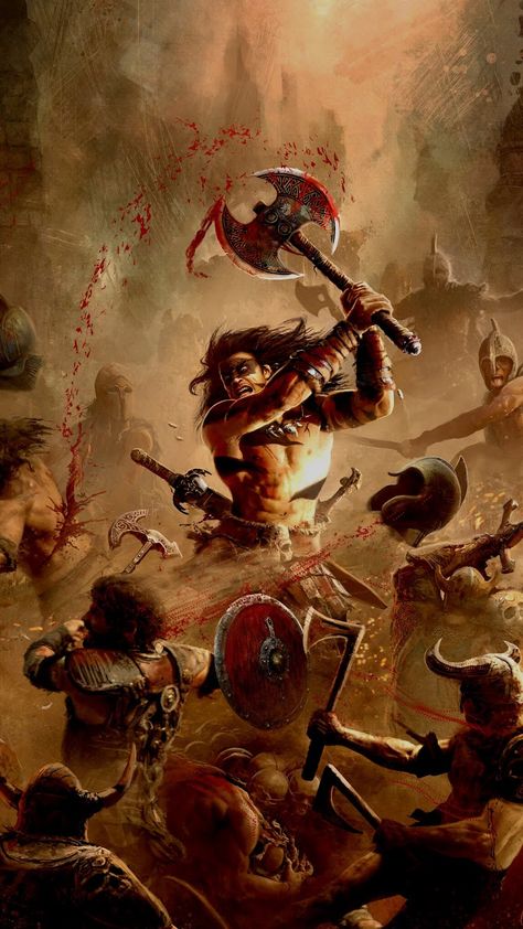 Conan The Destroyer, Conan The Barbarian, Red Sonja, Geek Art, Dnd Art, Matte Painting, Arte Fantasy, Fantasy Warrior, Medieval Art