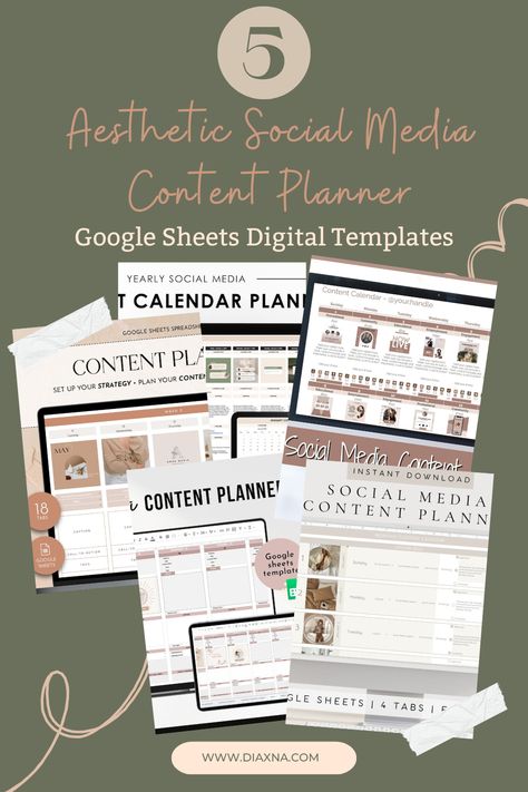 Social Media Planning Template, Free Notion Templates, Social Media Content Planner, Editable Planner, Online Planner, Instagram Planner, Social Media Content Calendar, Digital Organization, Notion Templates