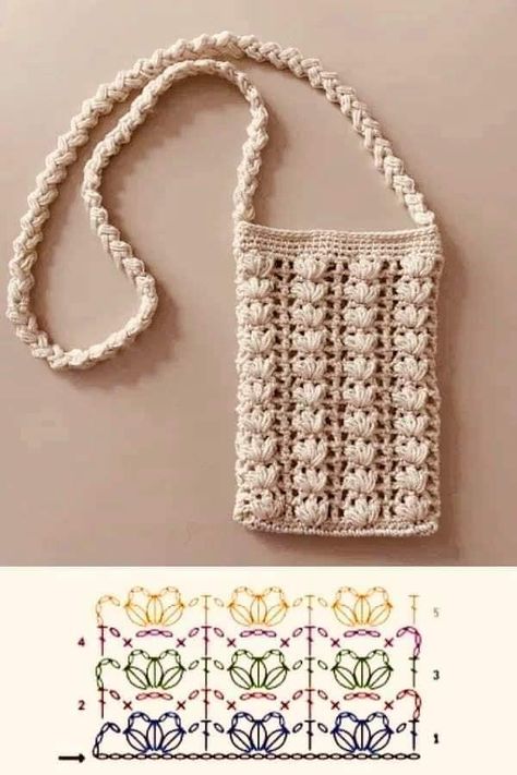 Phone Holder Crochet, Crochet Phone Holder, Phone Bag Crochet, Crochet Phone Cover, Crochet Phone Cases, Crochet Mobile, Crochet Bag Tutorials, Crochet Bag Pattern Free, Crochet Pouch