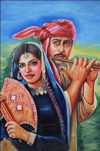 Heer Ranjha-example of a Punjabi shot we can recreate Sohni Mahiwal, Heer Ranjha, Punjabi Culture, Saree Painting Designs, Folk Stories, Urdu Novel, Figure Sketching, Truck Art, Indian Folk Art