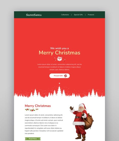 17 MailChimp Templates for Every Purpose and Occasion Holiday Email Marketing, Holiday Email Design, Christmas Email Design, Email Newsletter Inspiration, Newsletter Design Inspiration, Advertising Campaign Design, Email Template Mailchimp, Mail Chimp Templates, Christmas Newsletter