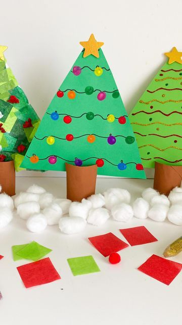 Kids Craft and Learning Page on Instagram: "Paper Christmas Trees 🎄❤️ follow @abcdeelearning for more kids crafts" Kids Art Ideas, Paper Christmas Trees, Christmas Art Projects, Preschool Christmas Crafts, Toddler Arts And Crafts, Christmas Arts And Crafts, 4 December, Christmas School, Paper Christmas Tree