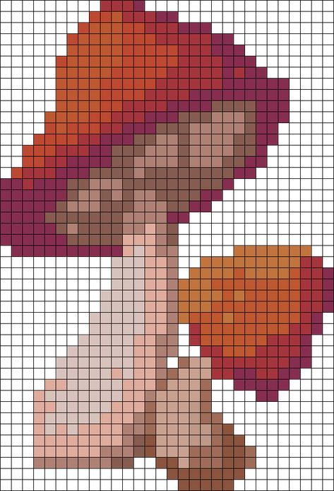 Mushrooms Perler Bead Pattern / Bead Sprite Knit Mushroom Sweater Pattern, Perler Bead Mushroom Pattern, Beaded Mushroom Pattern, Mushroom Tapestry Crochet, Mushroom Pony Bead Pattern, Perler Bead Patterns Mushroom, Mushroom Alpha Pattern, Adult Perler Bead Patterns, Mushroom Perler Bead Patterns