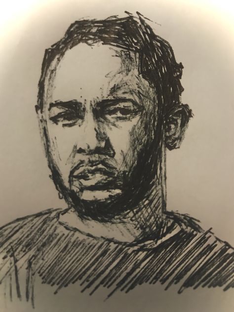 Rapper Sketches, Rappers Sketch, Kendrick Lamar Art Wallpaper, Rappers Drawing, Kendrick Lamar Album Cover Drawing, Kendrick Lamar Sketch, Black Sketchbook Drawing, Kendrick Lamar Drawing, Rapper Drawings