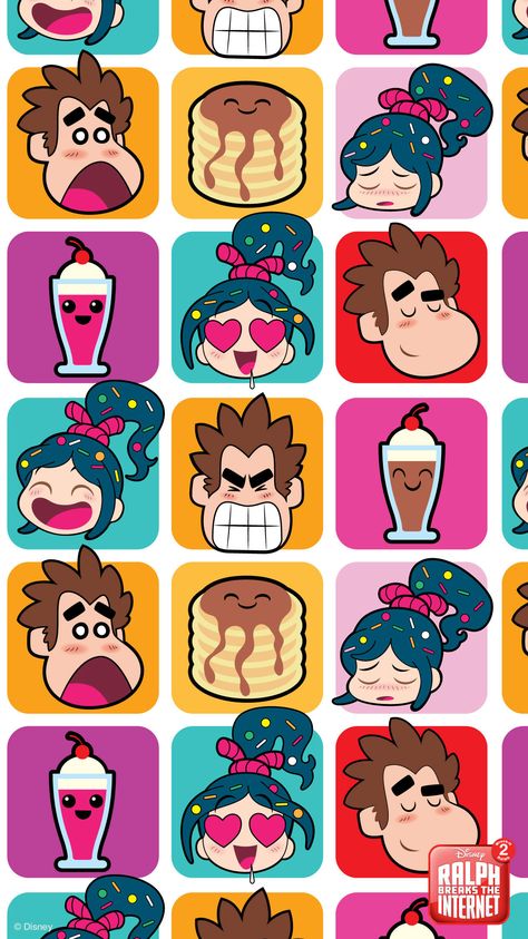 Ralph Breaks the Internet Mobile Wallpapers | Disney Malaysia Ralph Breaks The Internet Wallpaper, Wreck It Ralph Wallpaper, Ralph And Vanellope, Wallpapers Disney, Vanellope Y Ralph, Ralph Breaks The Internet, Disney Silhouettes, Disney Emoji, Cute Disney Drawings