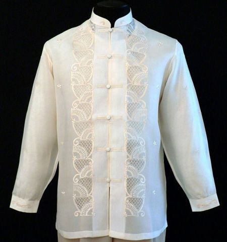 Filipino Wedding, Barong Tagalog, Filipino Fashion, Filipiniana Dress, Chinese Collar, First Communion Dresses, Mens Fashion Smart, Communion Dresses, Wedding Shirts