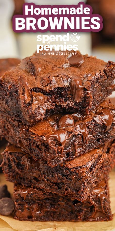 Chocolate Treats Easy, Moist Brownies, Blonde Brownies, Best Brownie Recipe, Brownies Recipe Homemade, Spend With Pennies, Dessert Bar Recipe, Homemade Brownies, Best Brownies