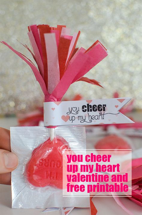 You Cheer Up My Heart Valentine and Printable Cheerleader Valentine Box Ideas, Cheer Valentines Ideas, Cheer Valentines Box Ideas, Cheerleader Valentines, Cheer Valentines, Cheers Theme, Cheerleading Team, Valentine Love Cards, Valentine's Ideas