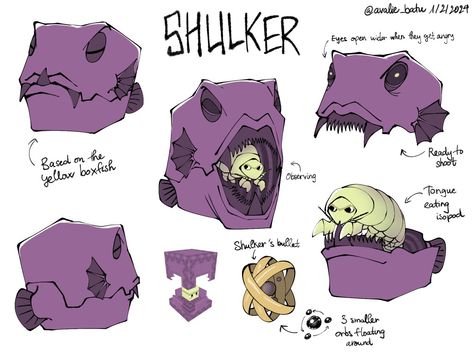 My take on the shulker (minecraft mobs) Minecraft Rp, Minecraft Drawings, Minecraft Mobs, Creature Artwork, Minecraft Crafts, Minecraft Tutorial, Minecraft Art, Minecraft Fan Art, Geek Art