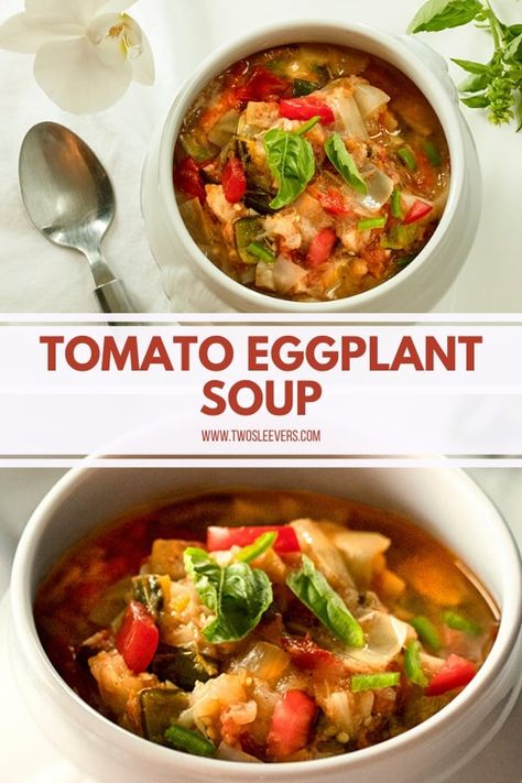 Eggplant Soup Vegan, Eggplant In Soup, Tomato Eggplant Soup, Eggplant Parmesan Soup, Egg Plant Soup Recipes, Soup With Eggplant, Eggplant Soup Recipes, Low Carb Stew, Mediterranean Stew