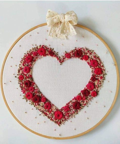 Wedding Hoop Embroidery Pattern, Romantic Embroidery, Hoop Art Wall, Modern Hand Embroidery Patterns, Embroidery Hoop Art Diy, Basic Hand Embroidery Stitches, Hand Embroidery Patterns Free, Simple Hand Embroidery Patterns, Ribbon Embroidery Tutorial