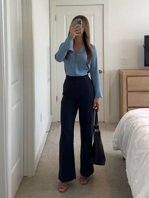 WhitneyGrett on LTK Gray Dress Pants Women Outfits, Office Style Women Business Professional, Professional Sweater Outfits, Cute Real Estate Outfits, Woman Interview Outfit, Petite Work Outfits Business Casual, Black Wide Leg Trousers Outfit Work, Physician Assistant Outfit, Court Outfit Women Trial