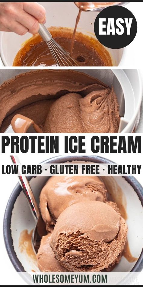 Protein Powder Ice Cream, High Protein Low Carb Dessert, Chocolate Protein Ice Cream, High Protein Ice Cream, Low Carb Protein Powder, Protein Ice Cream Recipe, Protein Ice Cream Recipes, Low Carb High Protein, High Protein Desserts