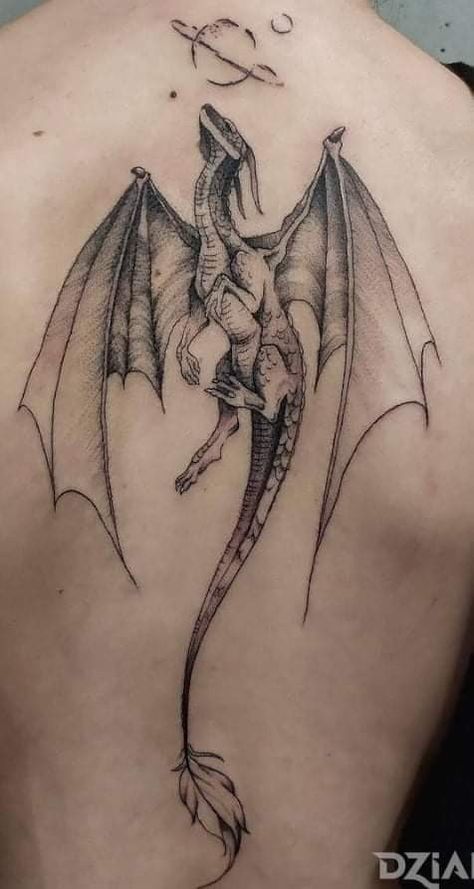 Thestral Tattoo, Dragon Tattoo Back, Small Dragon Tattoos, 16 Tattoo, Bookish Tattoos, Dragon Tattoo For Women, Fantasy Tattoos, Spine Tattoos For Women, Dragon Tattoo Designs