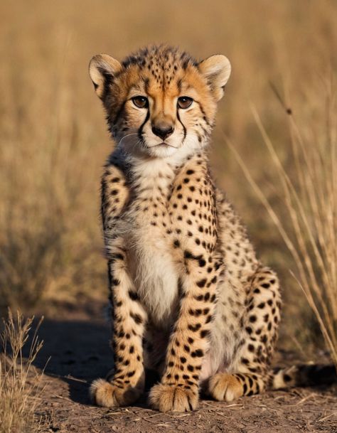 Cheetah cub sitting in the savannah Baby Cheetah, Cheetah Aesthetic, Cheetah Pictures, Cheetah Cubs, Small Wild Cats, Baby Cheetahs, Cheetah Animal, Cheetahs, African Wildlife