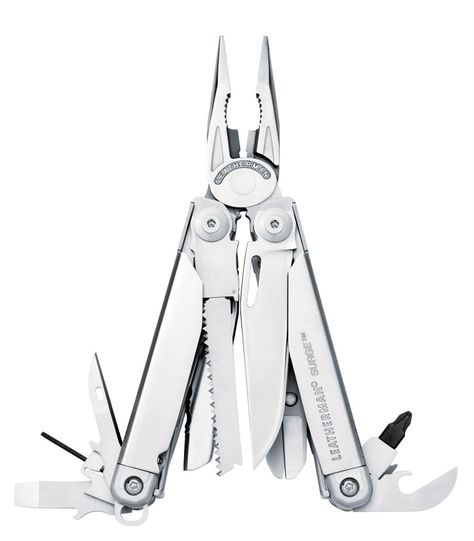 Leatherman Multitool, Leatherman Surge, Best Hiking Gear, Leatherman Tool, Multipurpose Tools, Tool Knife, Bug Out Bag, Leather Man, Tin Gifts