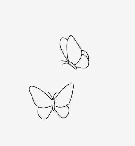 Minimal Butterfly Drawing, Outlines Of Butterflies, Simplistic Tattoos Butterfly, Two Butterflies Tattoo Stencil, Simple Tattoo Butterfly, Simple Butterfly Stencil, Small Butterfly Stencil, Simple Butterflies Tattoo, Butterfly Tattoo Designs Drawing