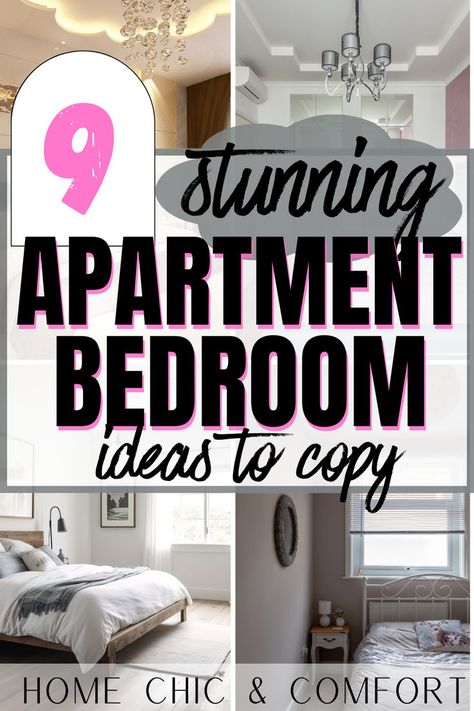 bedroom ideas, bedroom decor ideas, apartment bedroom ideas, grown woman bedroom ideas, apartment bedroom aesthetic, apartment decorating, apartment bedroom inspo, apartment inspiration, apartment bedroom ideas for couples Easy Way To Decorate Room, Bedroom Decor For Apartment, Small Apartment Decorating Ideas On A Budget, Mom Bedroom Ideas Decor, Rental Bedroom Decorating, Rental Bedroom Ideas, Small One Bedroom Apartment Ideas, Single Woman Bedroom Ideas, 1 Bedroom Apartment Decor