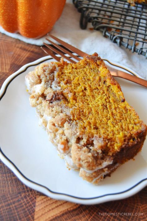 Pumpkin Spice Bread With Streusel Topping, Crumbly Pumpkin Bread, Pumpkin Bread With Topping, Small Pumpkin Bread, Pull-apart Cinnamon Sugar Pumpkin Bread With Buttered Rum Glaze, Pumpkin Loaf With Streusel, Pumpkin Bread Streusel Topping, Cheesecake Pumpkin Bread, Pumpkin Bread Loaf Recipe